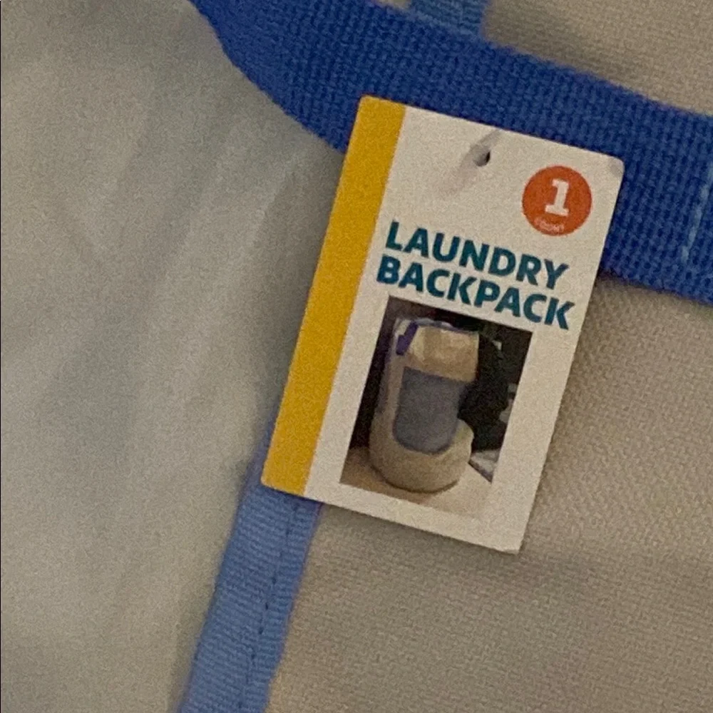 Beige and Blue Garment Bag